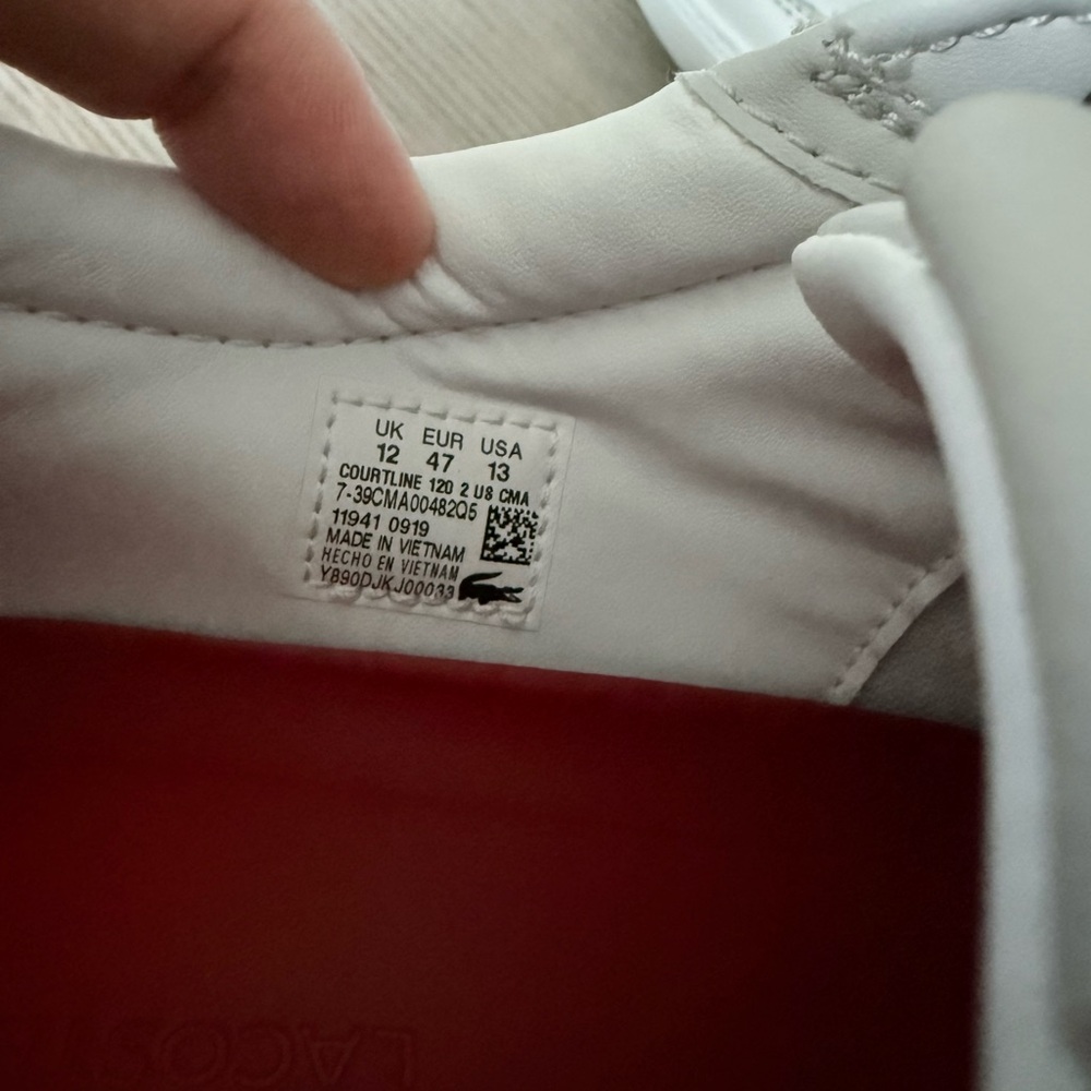Men’s Lacoste courtline 120  sneakers, men’s size 12 - Picture 5 of 5